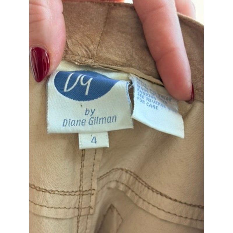 Vintage DG by Diane Gilman Light Brown Suede Straight Leg Pants