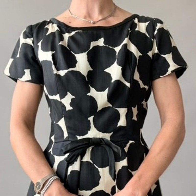 Suzy Perette New York Vintage Silk Polka Dot Cocktail Dress