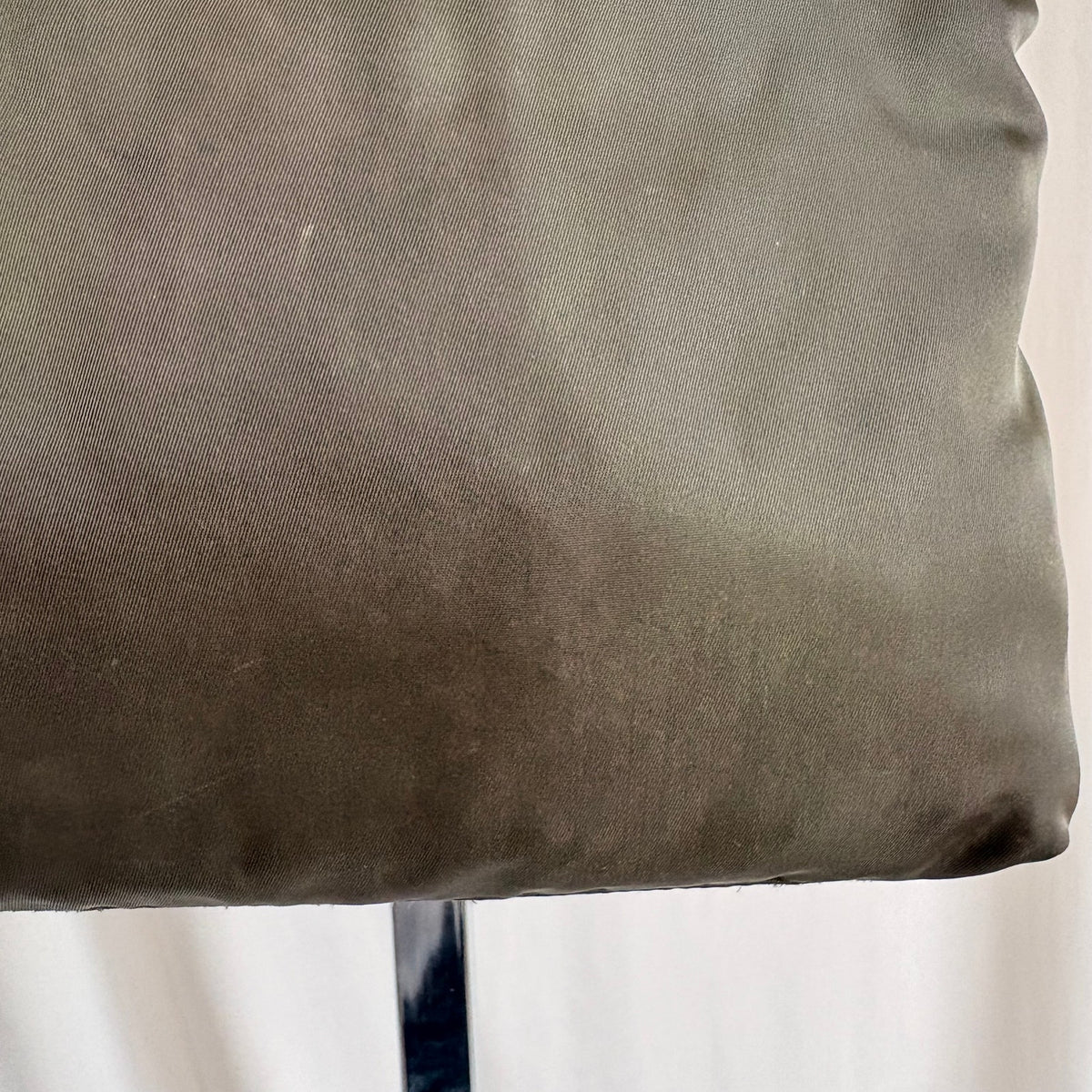 Vintage Prada Olive Green Nylon Beaded Logo Tote