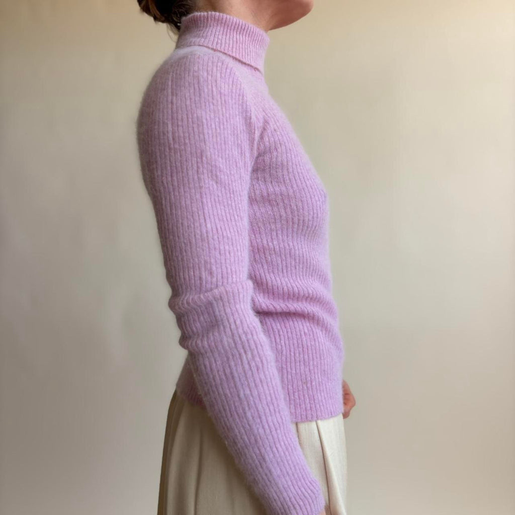 Lord & Taylor Light Pink Angora & Lambswool Turtleneck - Size Small