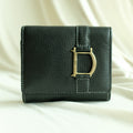 Christian Dior Leather Trifold Wallet - Black, Gold Hardware