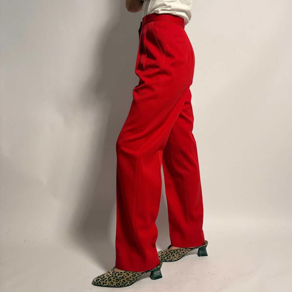 Vintage Bossonova Red Wool Trousers - Size 6 (Fits 2)