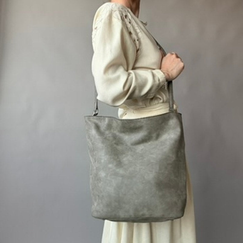 The Limited Grey Bucket Bag - Handle & Shoulder Strap, Vintage