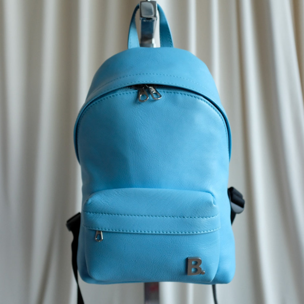Balenciaga Bag B Logo XXS Soft Backpack Nappa Calf Baby Blue Leather