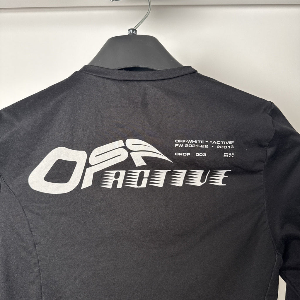 Off-White Logo VIRGIL ABLOH active long sleeve T-shirt Size XS Authentic Black