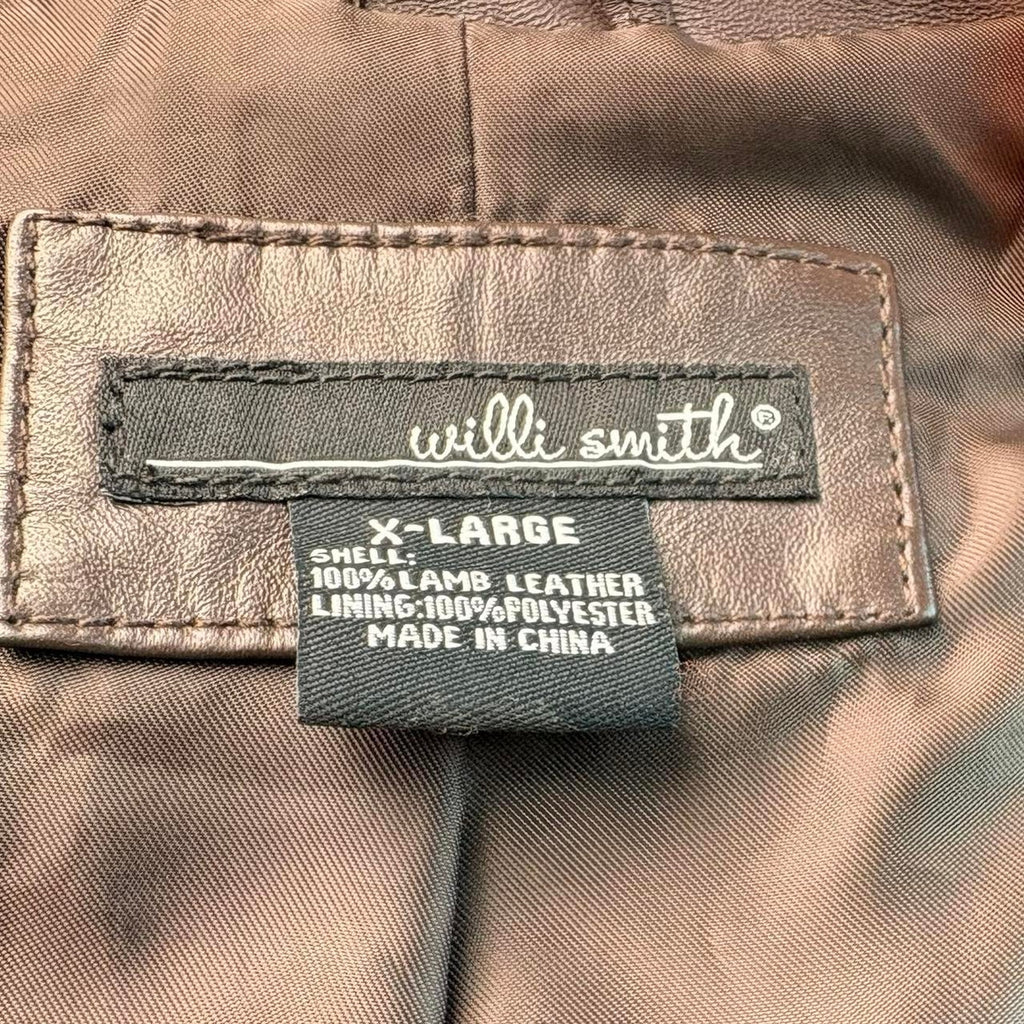 Willi Smith Brown Lamb Leather Jacket - Size XL