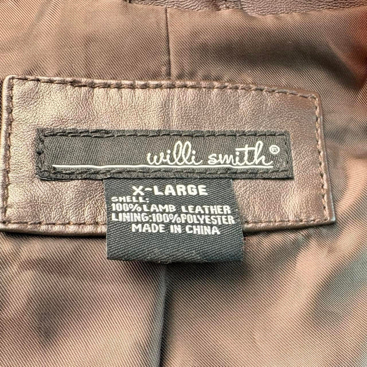 Willi Smith Brown Lamb Leather Jacket - Size XL