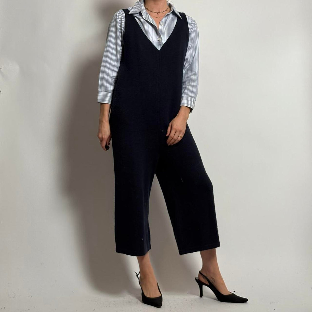 Grey Label Navy Blue Knit Jumpsuit - Size Small