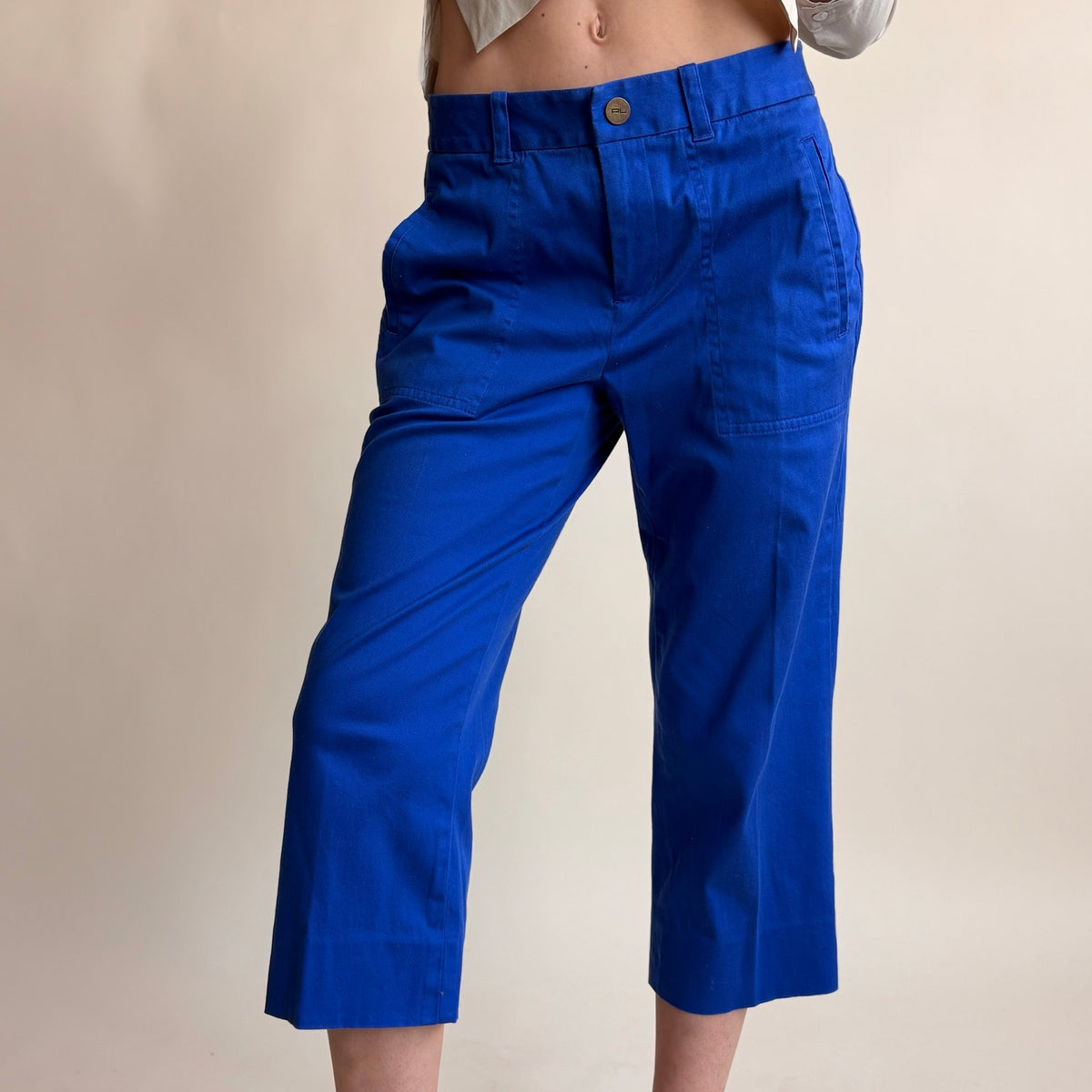 Ralph Lauren Sport Royal Blue Cropped Capris - Nautical Vibes, Size 4
