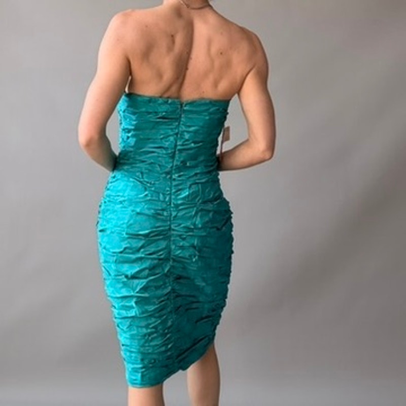 Joan Rain's Vintage 80s Teal Ruched Cocktail Dress - NWT