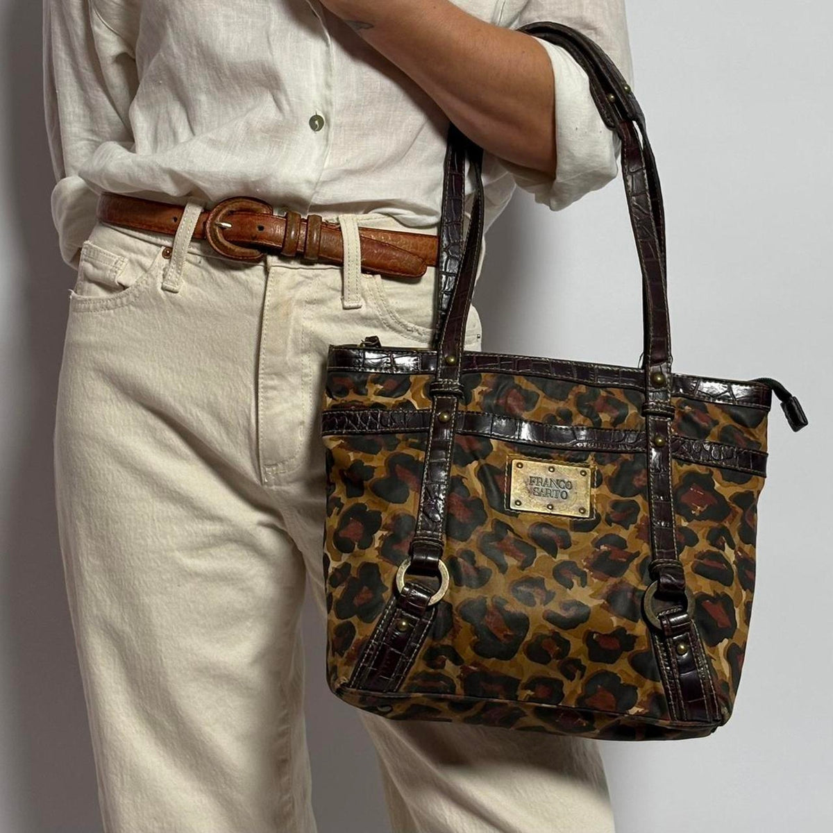 Vintage Franco Sarto Cheetah & Croc Bag