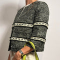 Ellen Tracy Black & White Tweed Jacket - Size 6 (Fits Small)