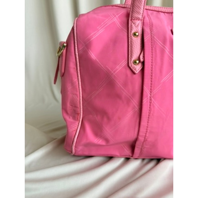 Vera Bradley Preppy Poly Marlo Satchel - Bright Pink, Diamond Quilted