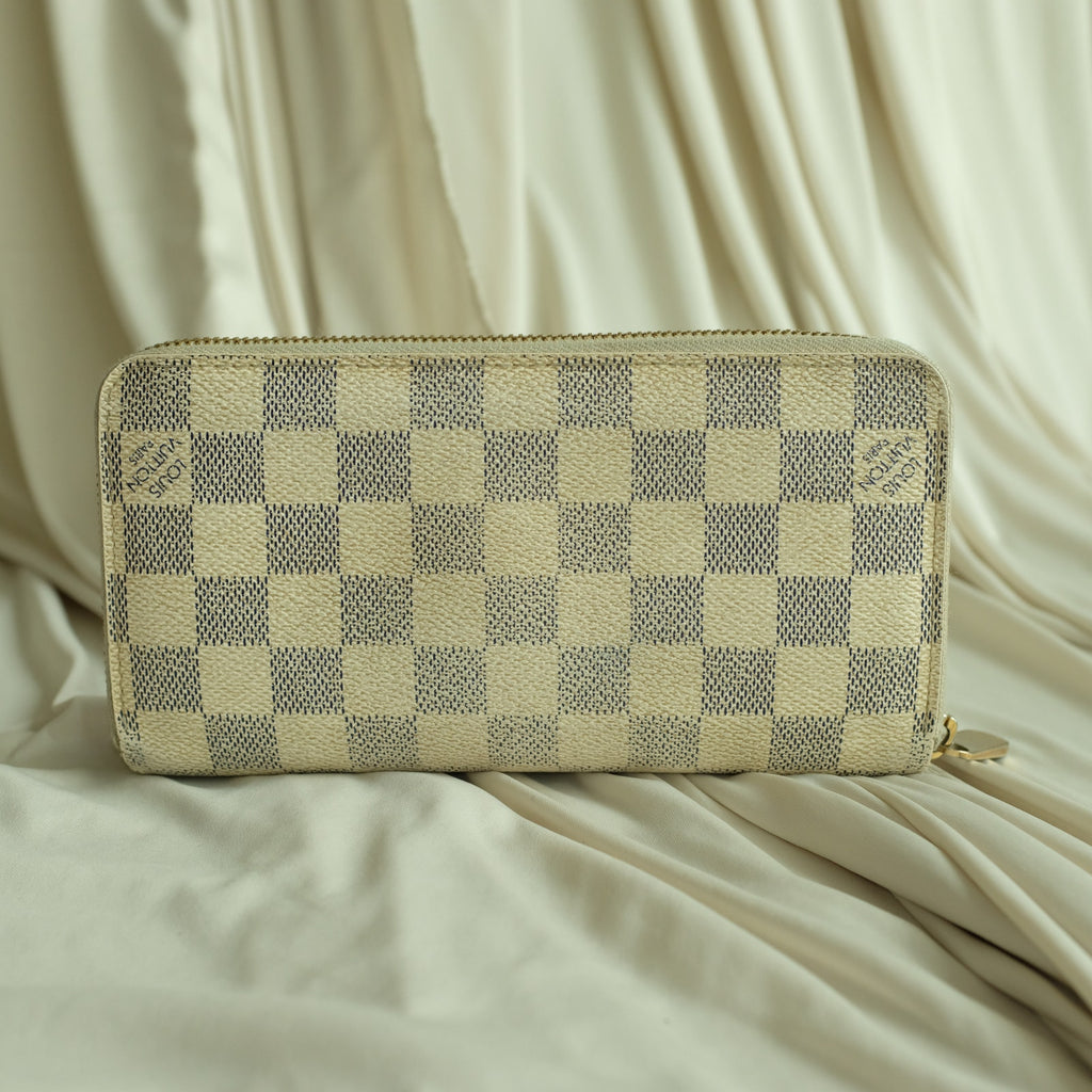 Louis Vuitton Damier Azur Zippy Wallet - Canvas, Date Code CA4018