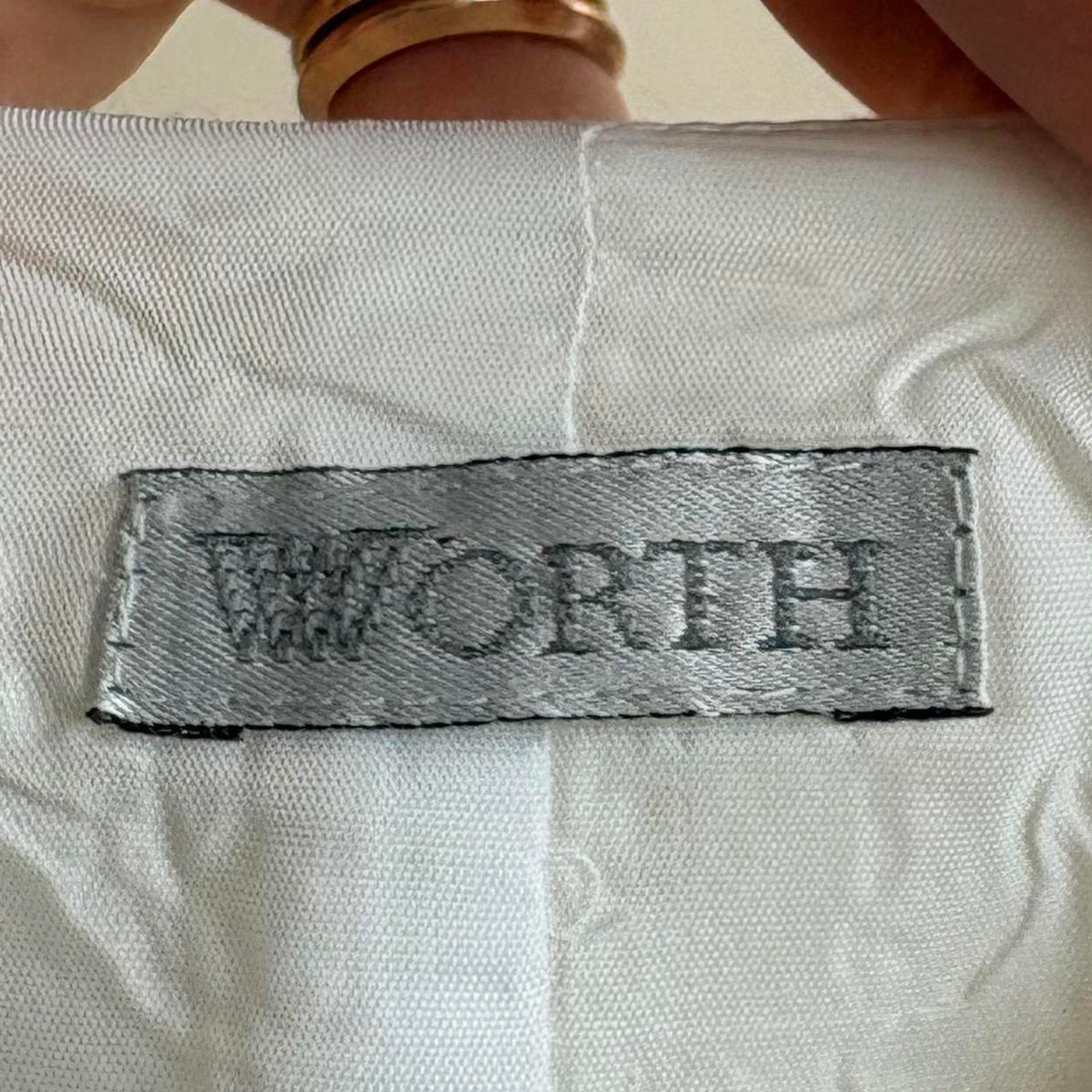 Worth Double-Breasted White Button-Down Top - Made in USA, Size M