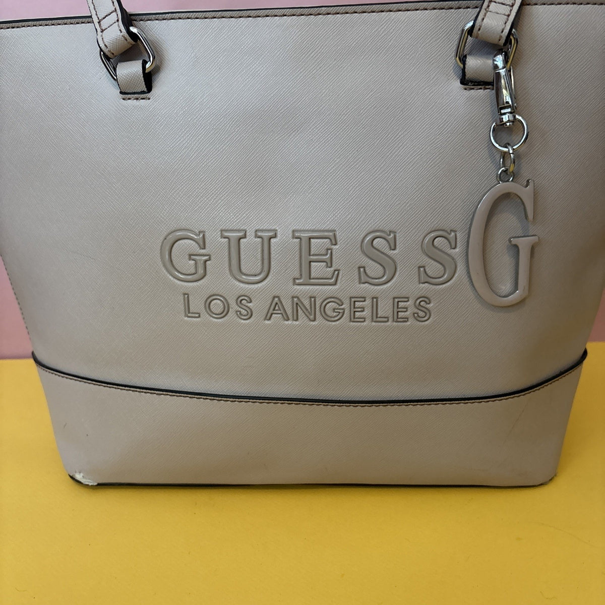 Guess Los Angeles Taupe Classic Rodney Handbag Size Large