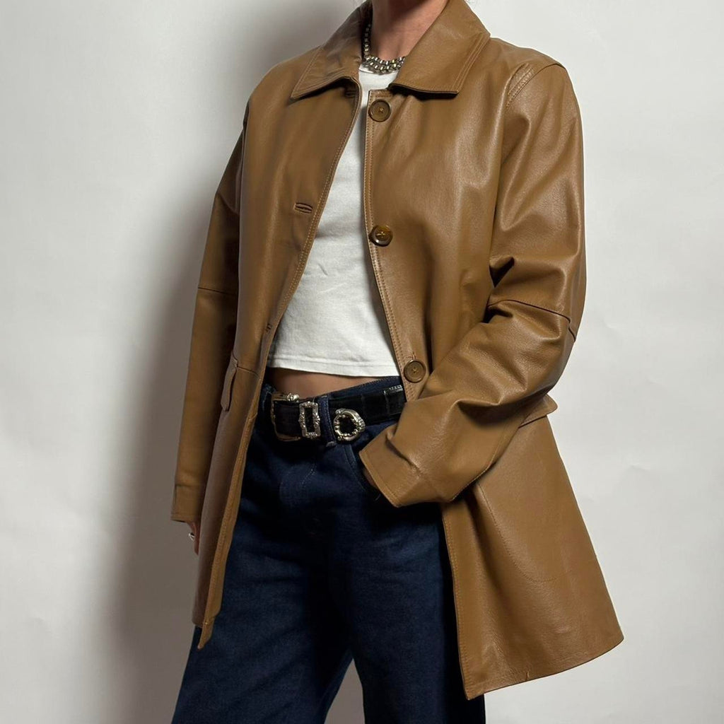 Vintage Centigrade Faux Leather Trench Coat