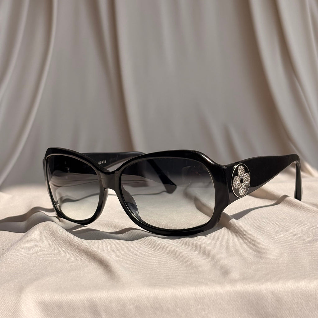 Louis Vuitton Ursula Strass Sunglasses - Black, Rhinestone Flower