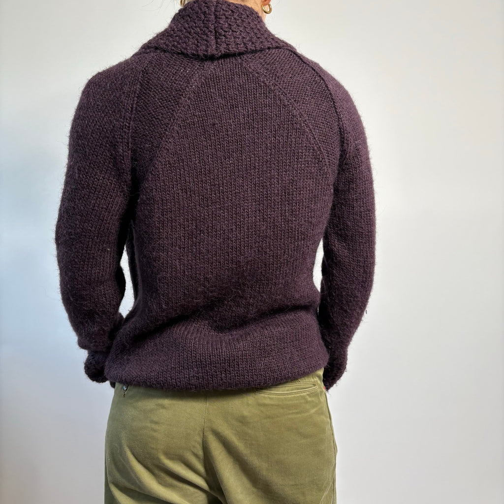 LOFT Purple Shawl Collar Pullover - Size Medium