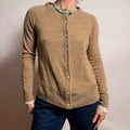 Caroline Taylor Tan Cardigan - Petite Size Small