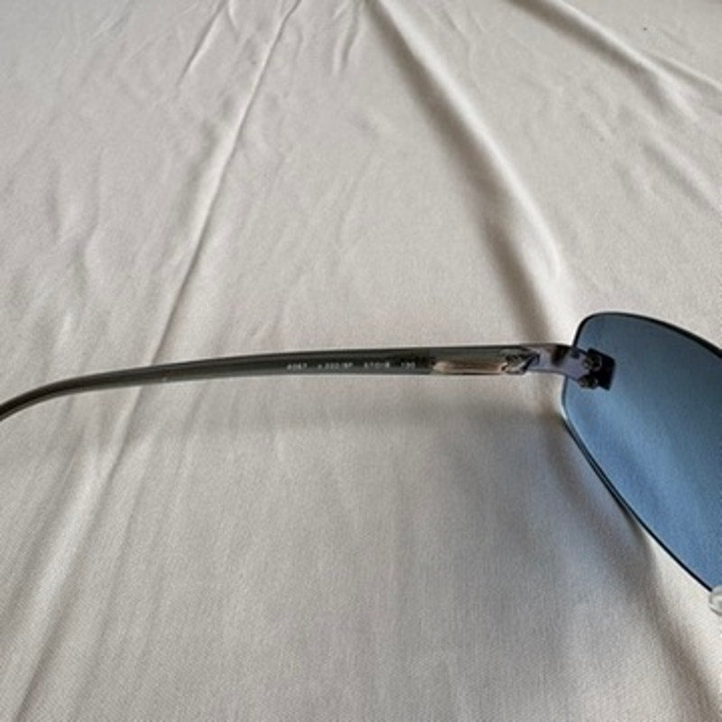 Vintage Chanel 4002 Rimless Sunglasses - Light Blue Gradient, Silver CC Logo
