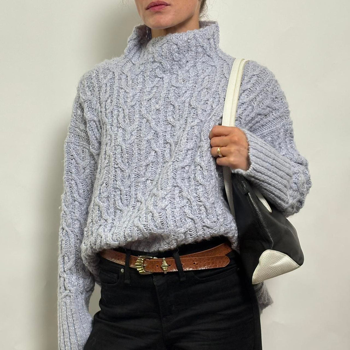 Lou & Grey Light Blue Turtleneck Sweater - XL