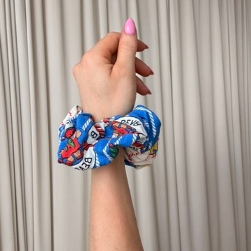 Nautical Teddy Bear Scrunchy - Vintage, Oversized, Boating Theme