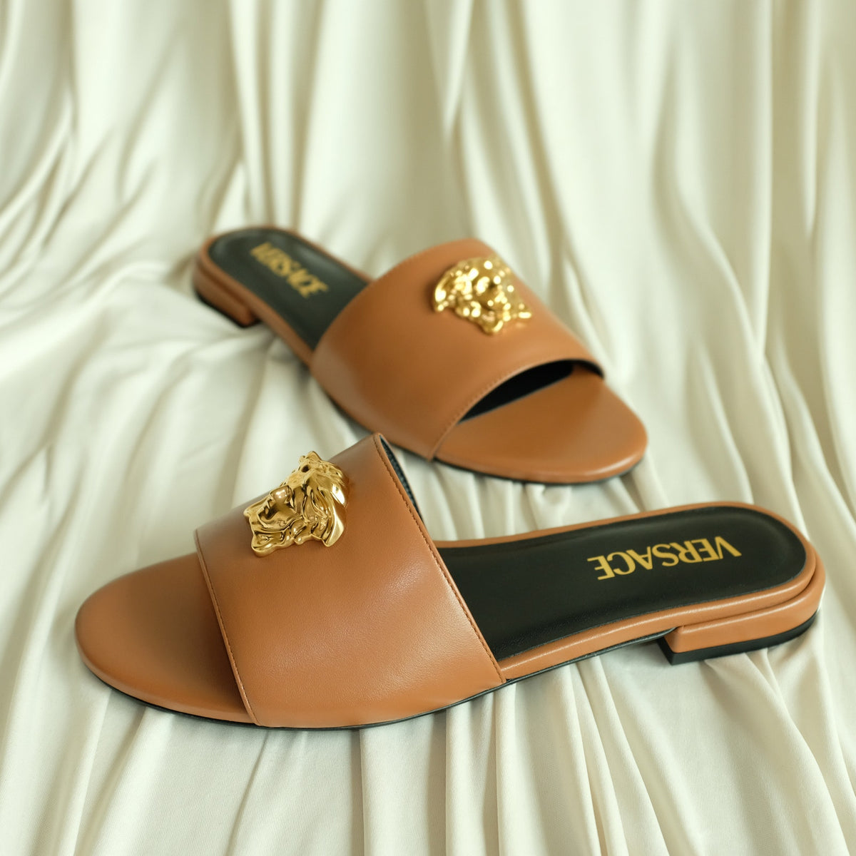 Versace Medusa Flat Sandals - Summer Nude Gold, EU 36.5 / US 6, NIB