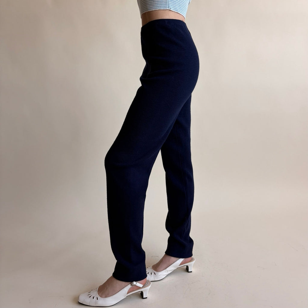 Jones & Co Navy Merino Wool Knit Pants - Size Small