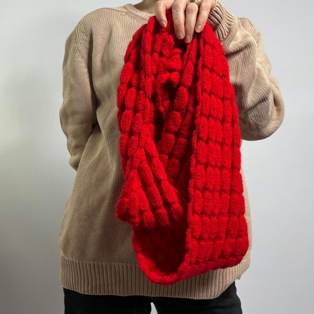 Echo Cherry Red Circle Scarf - Acrylic