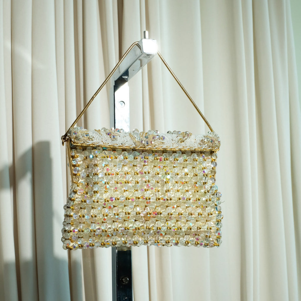 Vintage Austrian Crystal Evening Bag - Handmade in Belgium, Heirloom Piece