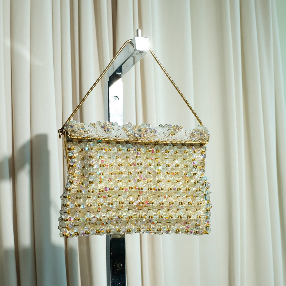 Vintage Austrian Crystal Evening Bag - Handmade in Belgium, Heirloom Piece