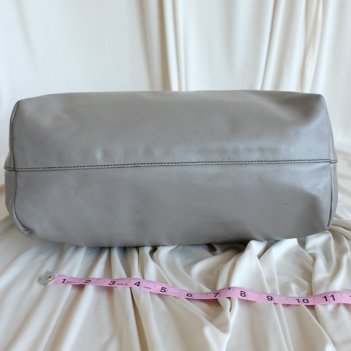 MIU MIU Vitello Soft Leather Shopping Tote Bag - Gray