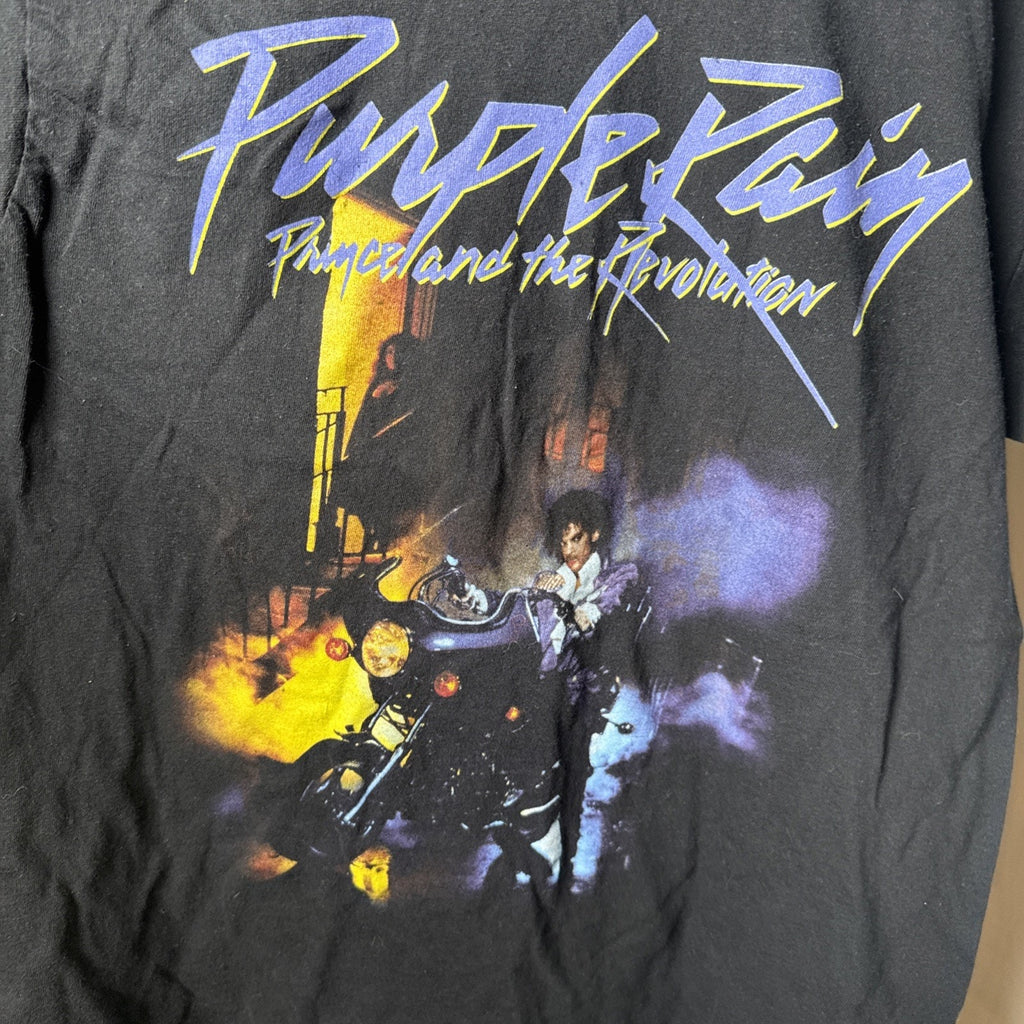 Prince Shirt Purple Rain Black Short Sleeve Crew Neck Concert Shirt Band Tee L