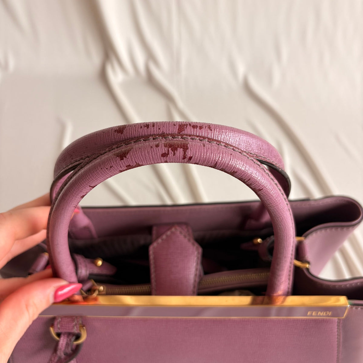 Fendi 2Jours Tote - Lilac/Old Rose Vitello Elite Leather