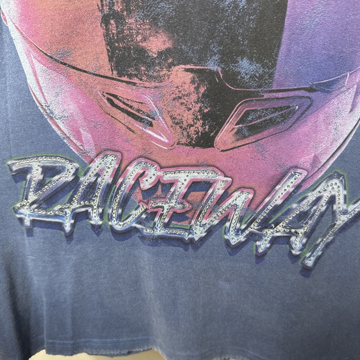 VALABASAS “SPEED DEMON” VINTAGE DARK BLUE TEE Men’s Small