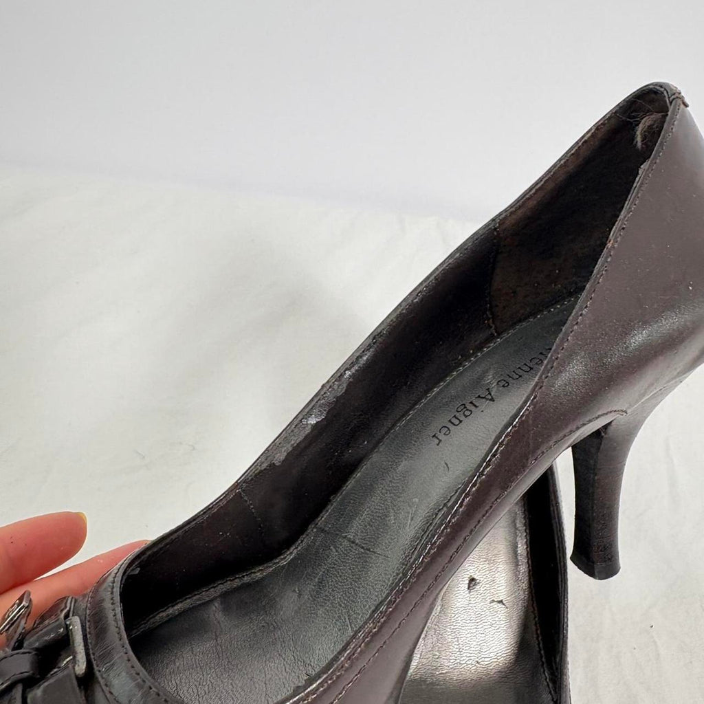 Etienne Aigner Brown Leather Pumps - Size 6