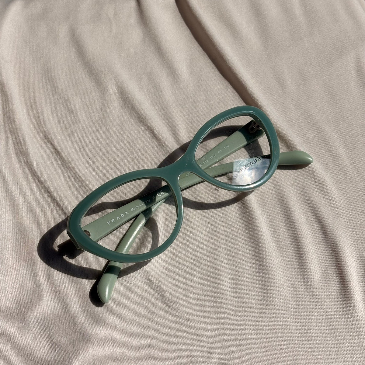 Prada VPR 25R Cat-Eye Eyeglasses - Mint Green, Sage