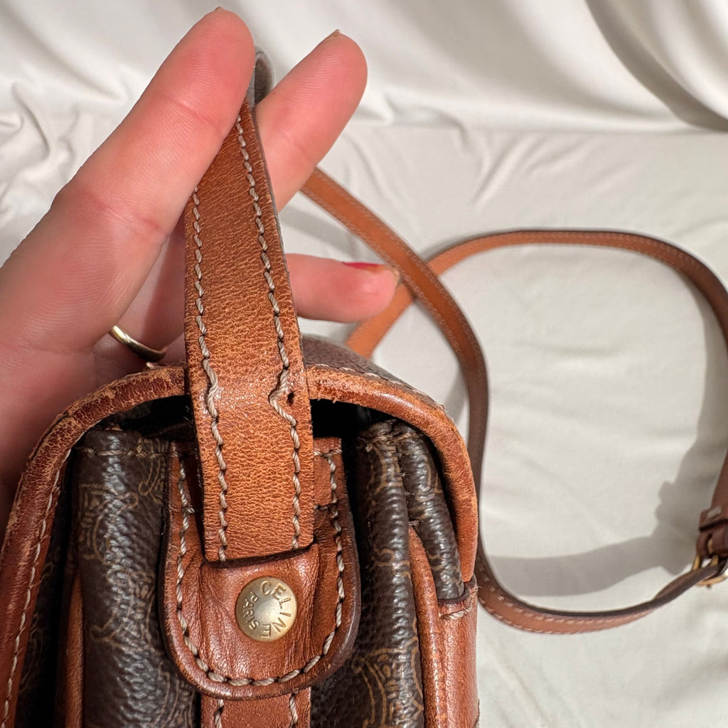 Vintage Celine Macadam Triomphe Saddle Bag