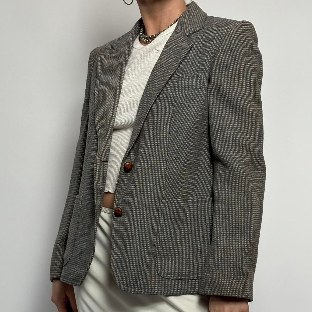 Vintage Wool Blend Grey Blazer - PBD International Div. of Peabody House