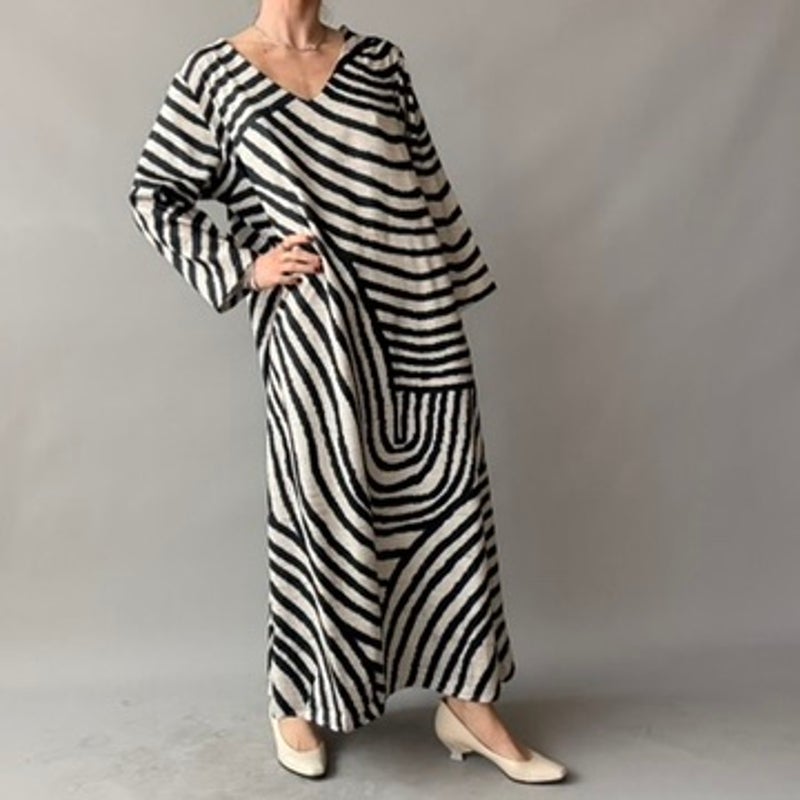Vintage Zebra Print Maxi Dress