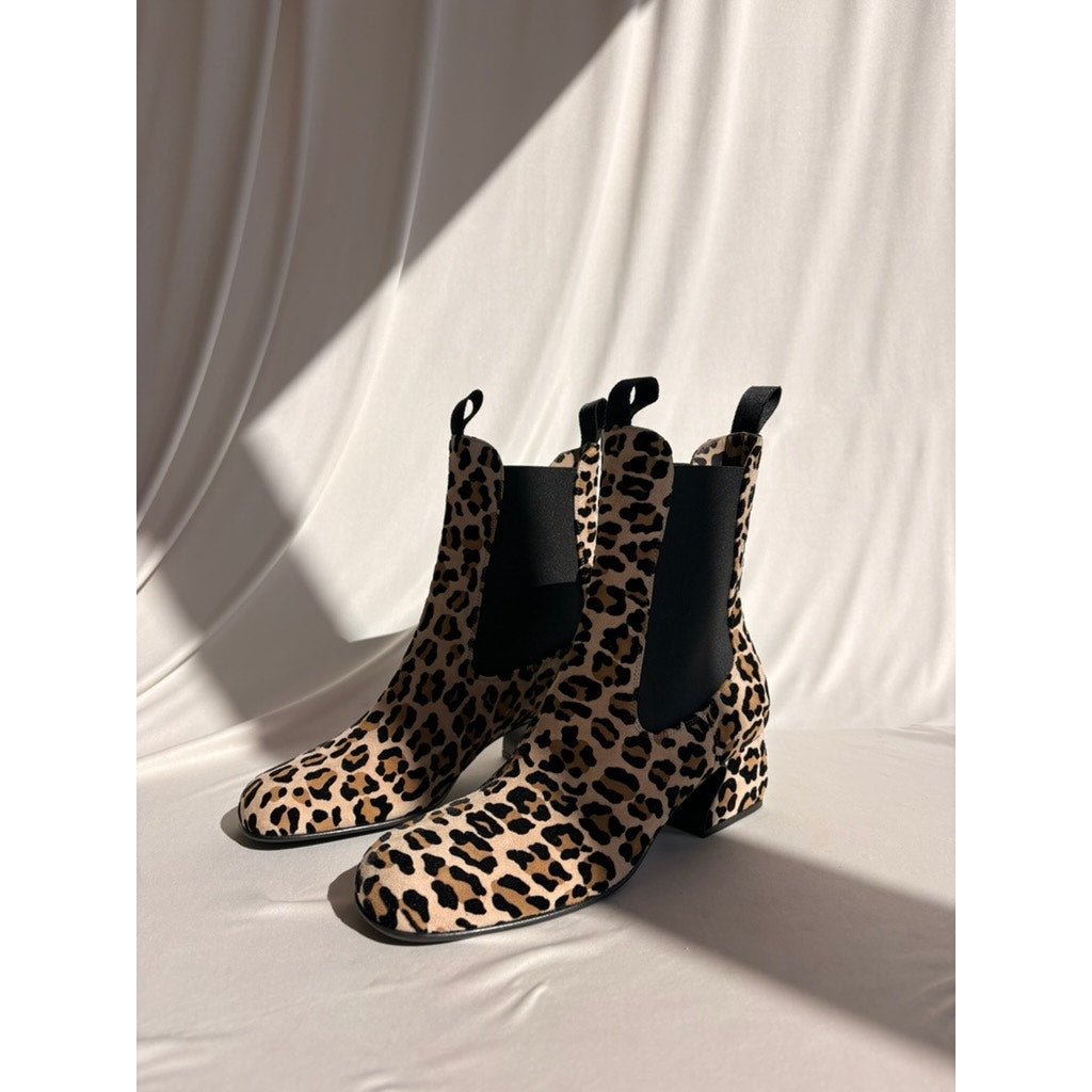 Sergio Rossi Leopard Print Chelsea Ankle Boots - NWT