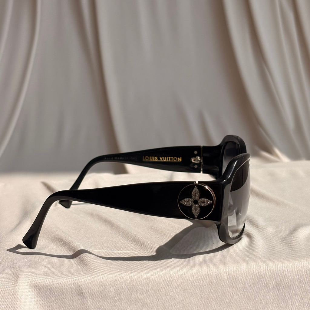 Louis Vuitton Ursula Strass Sunglasses - Black, Rhinestone Flower