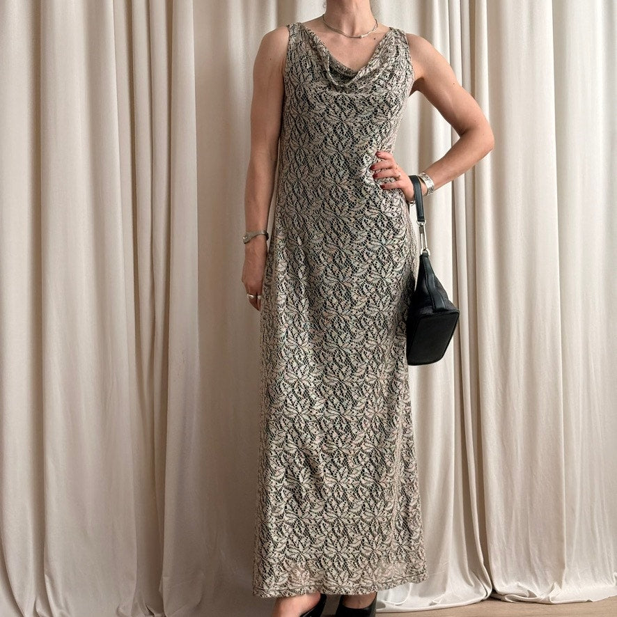 Fashion Bug Cowl Neck Slip Dress - NWT, Column Silhouette, 90s/Y2K Style, Size 10 (Fits L)