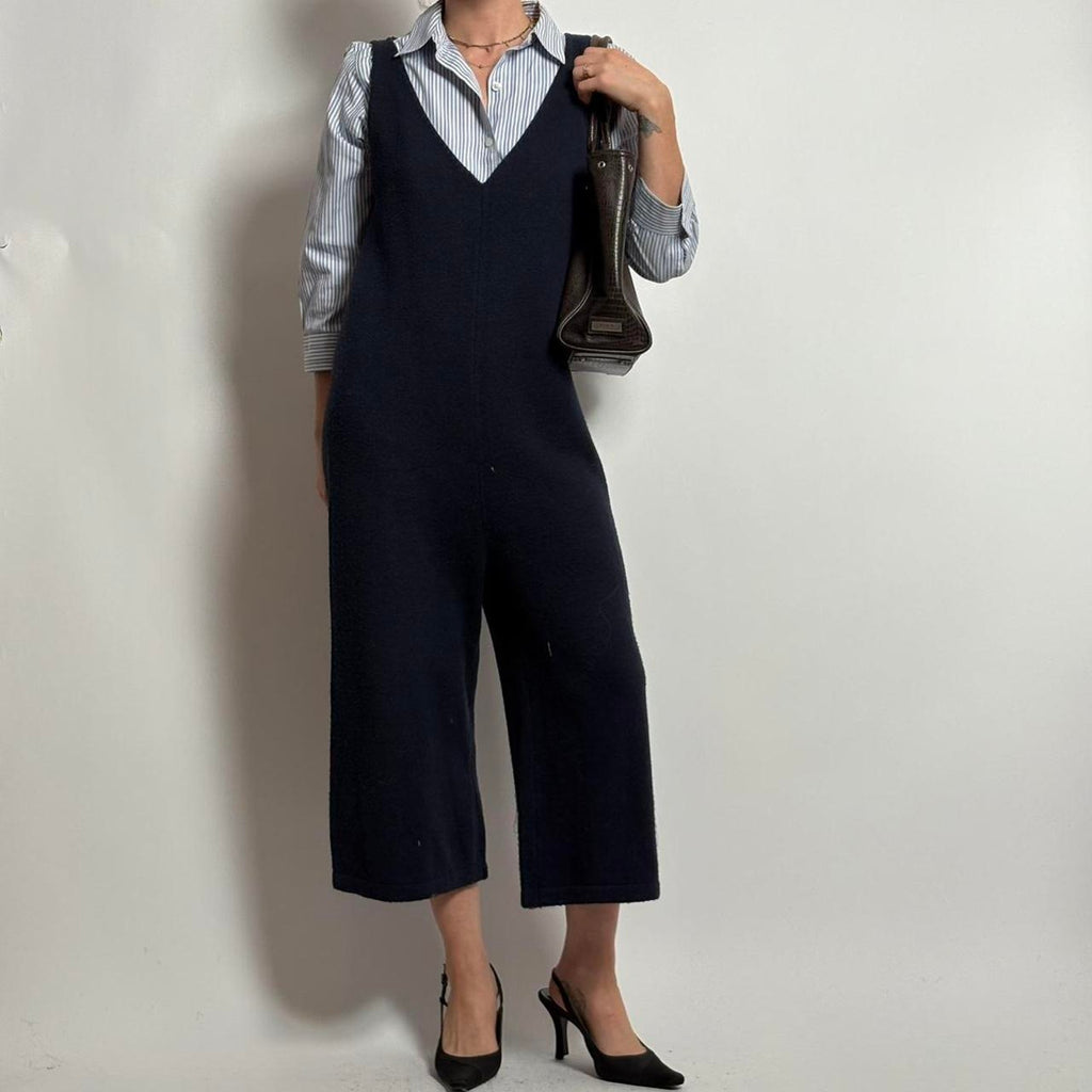 Grey Label Navy Blue Knit Jumpsuit - Size Small