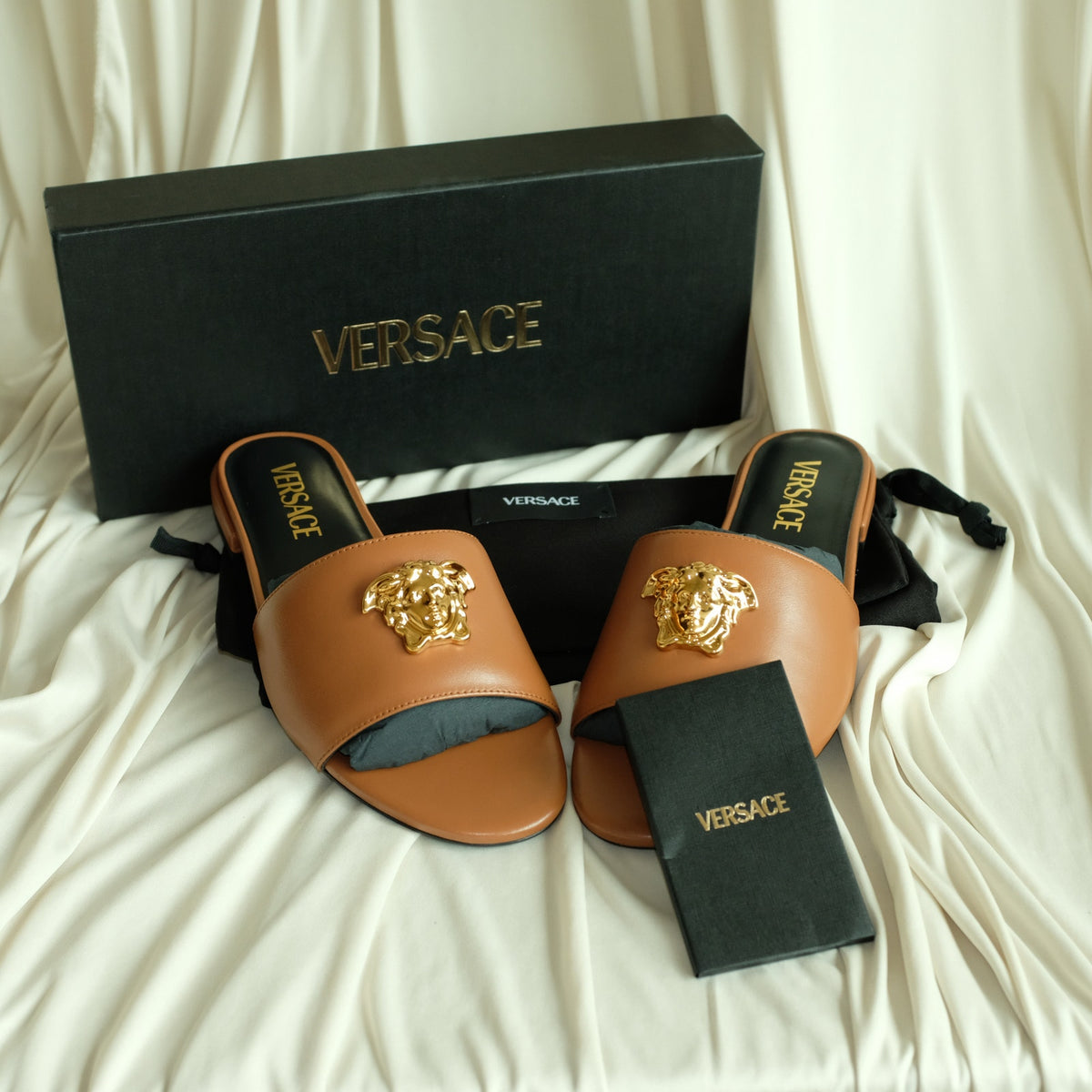 Versace Medusa Flat Sandals - Summer Nude Gold, EU 36.5 / US 6, NIB
