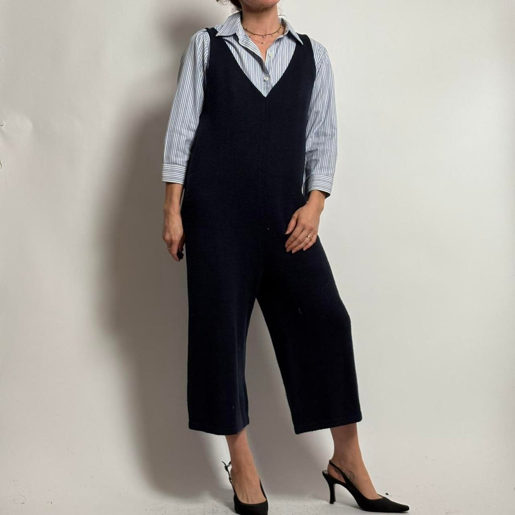 Grey Label Navy Blue Knit Jumpsuit - Size Small