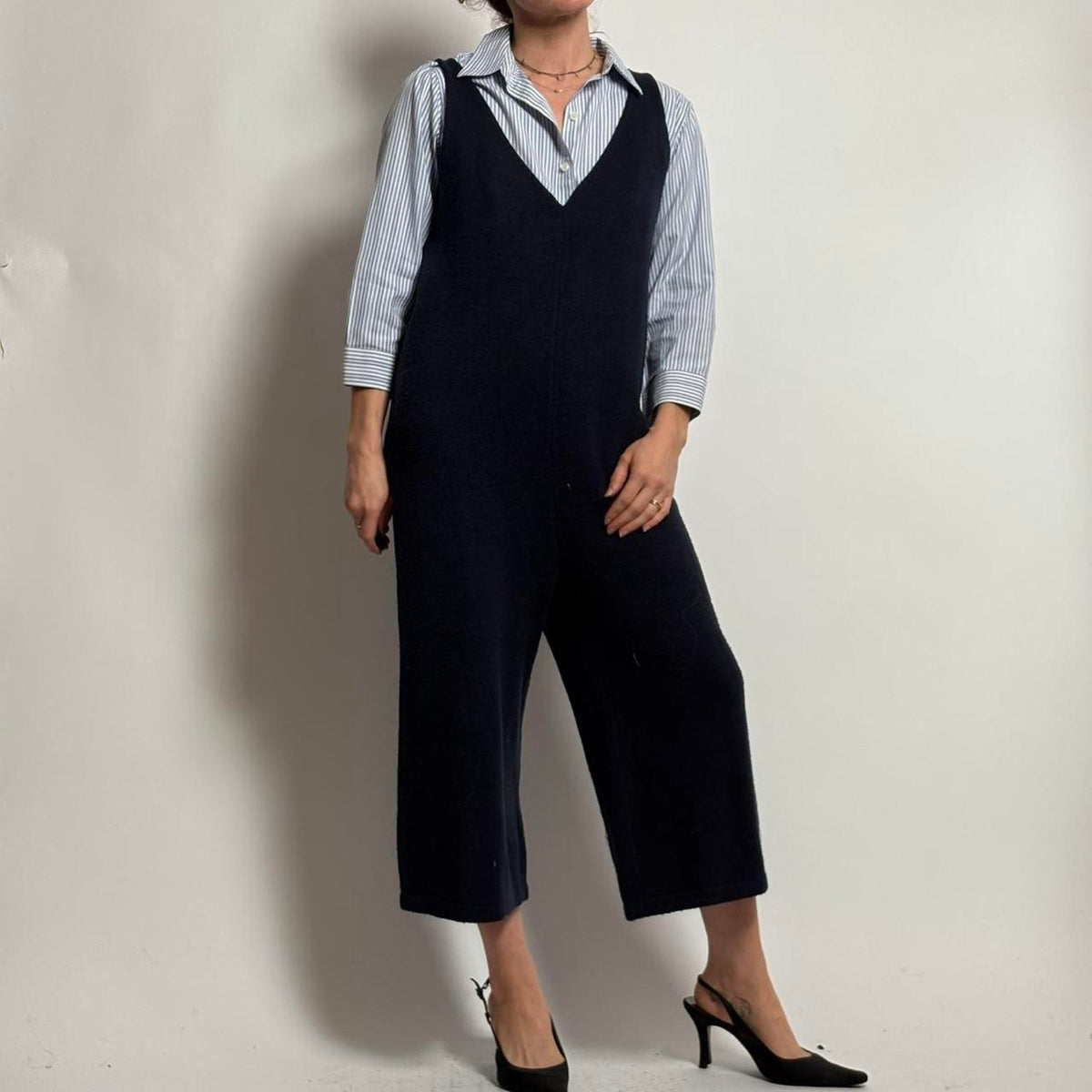 Grey Label Navy Blue Knit Jumpsuit - Size Small