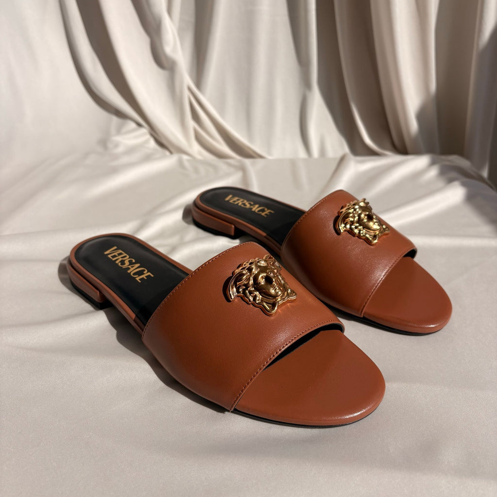Versace Medusa Flat Sandals - Summer Nude Gold, EU 36.5 / US 6, NIB