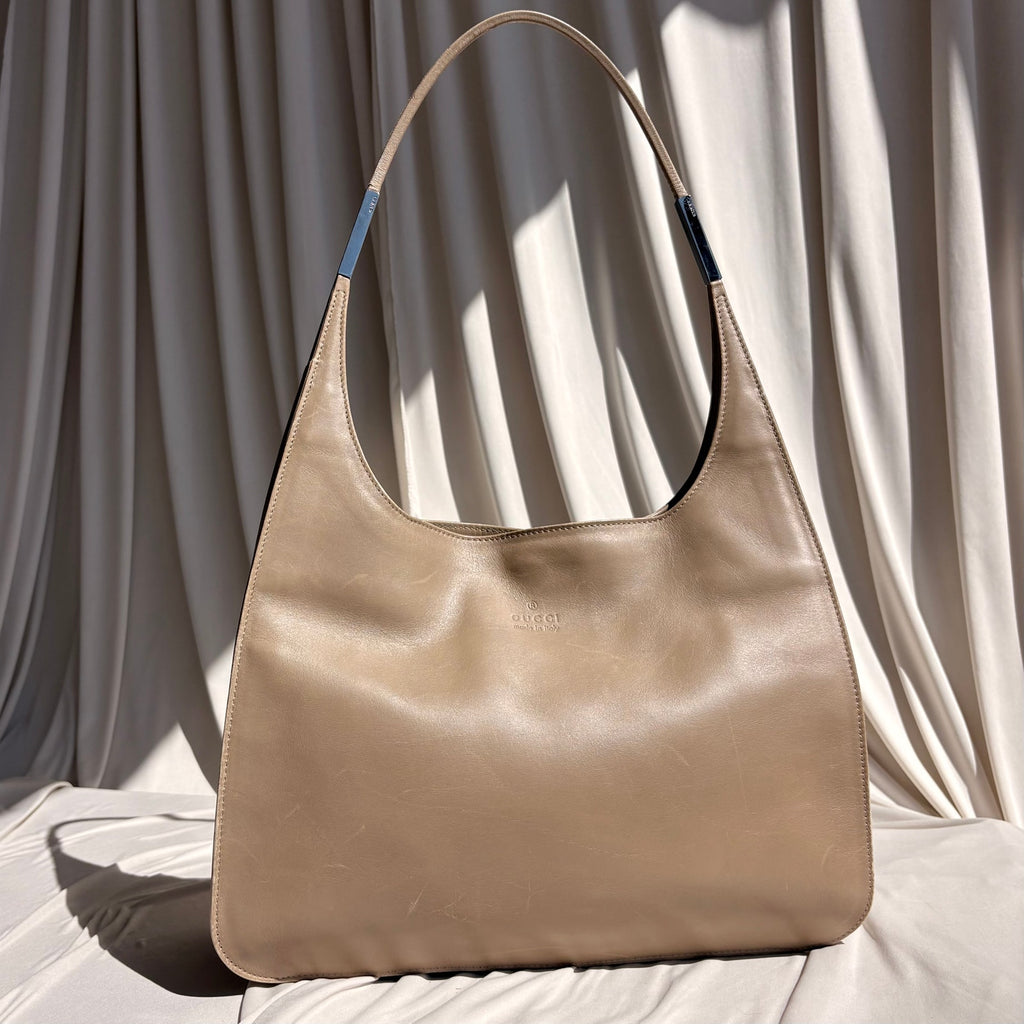 Gucci Tom Ford Era Beige Vitello Leather Shoulder Bag